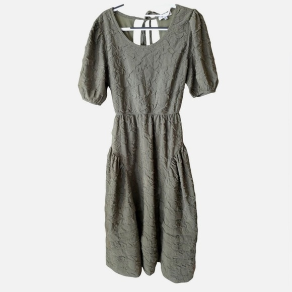 Moon River Dresses & Skirts - Moon River - Anthropologie - Sage Green Cottagecore Puff Sleeve Midi Dress - S